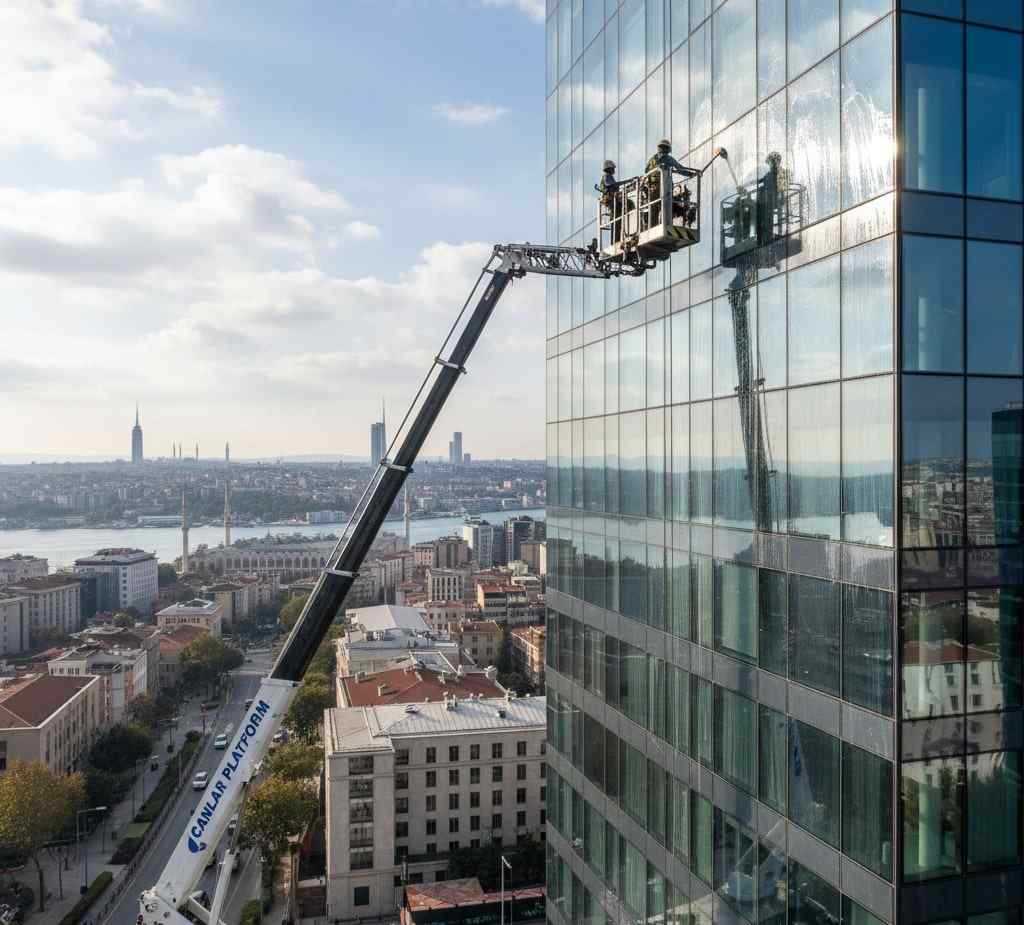 Dış cephe işleri için sepetli vinç kiralama hizmetleri: Canlar Platform
