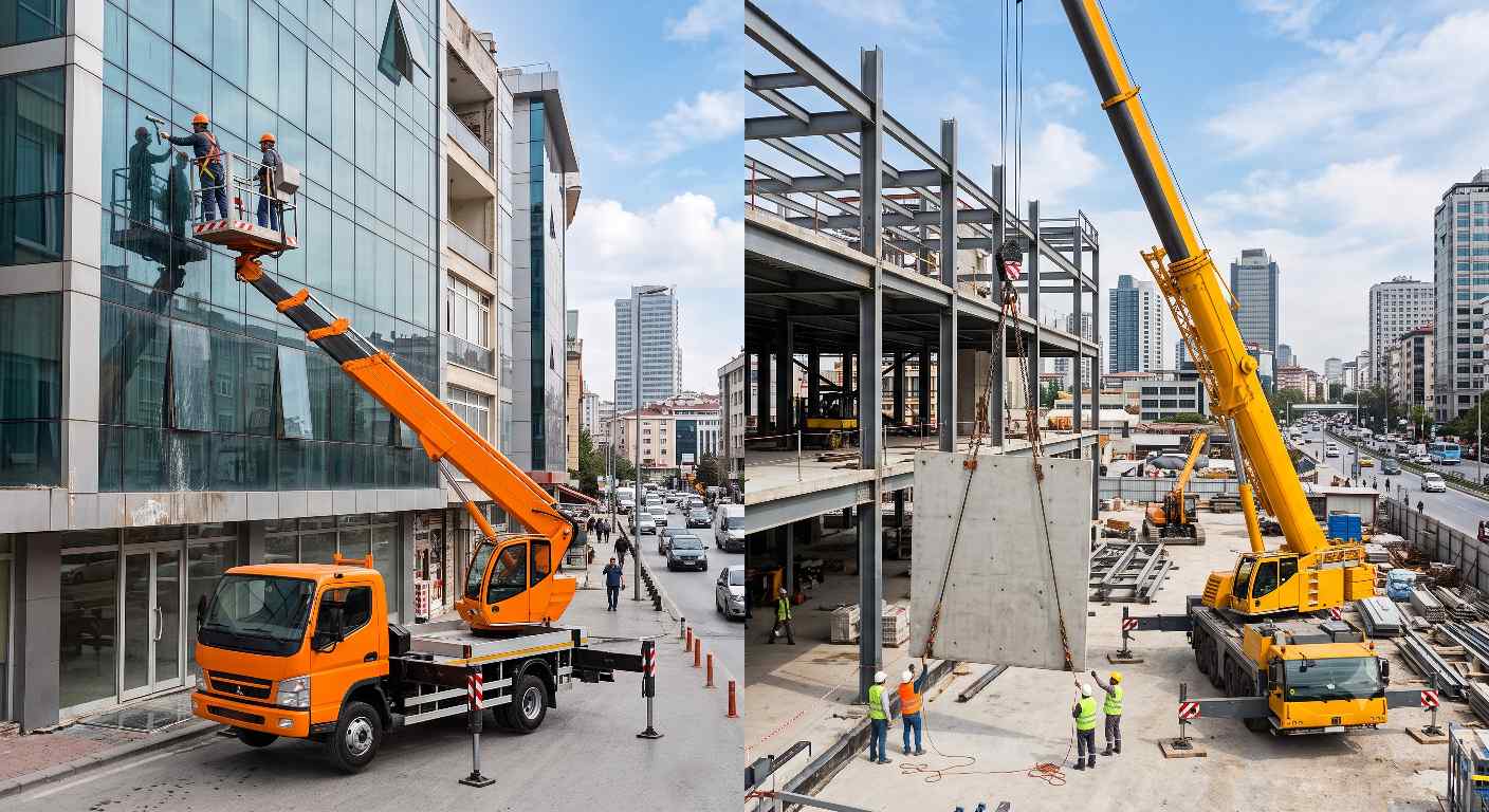 Mobil ve sepetli vinç operasyonları