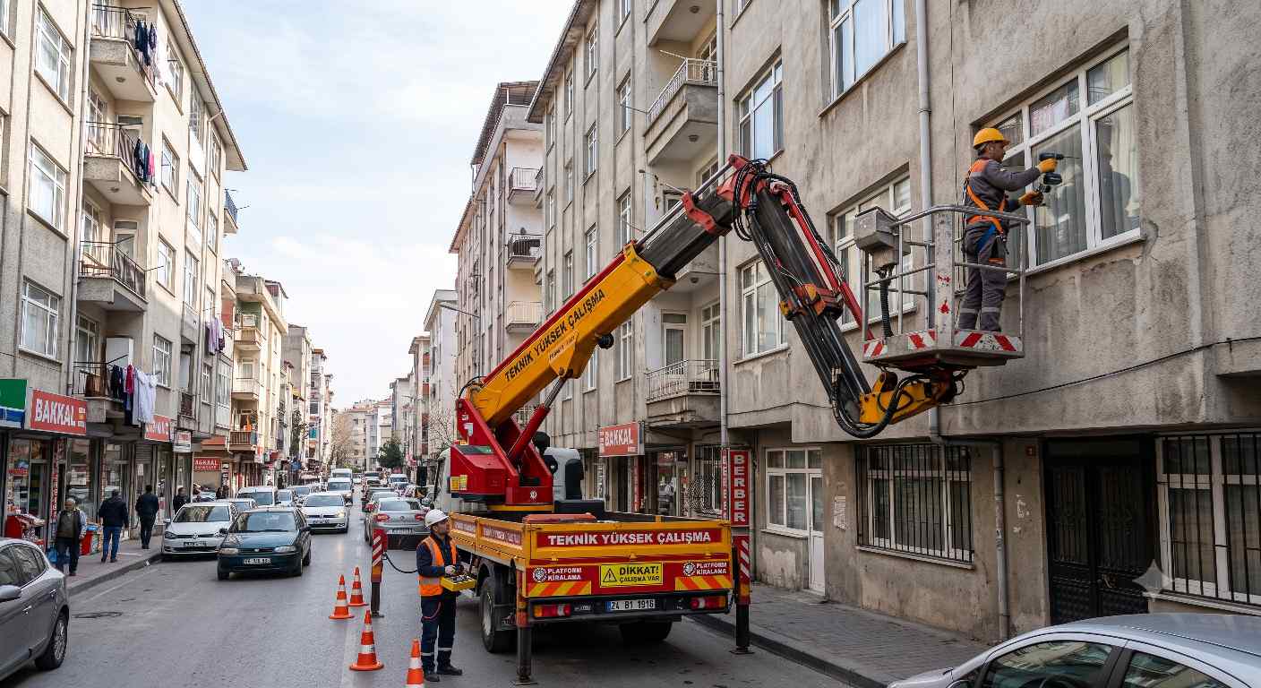 Sepetli vinç operasyonu