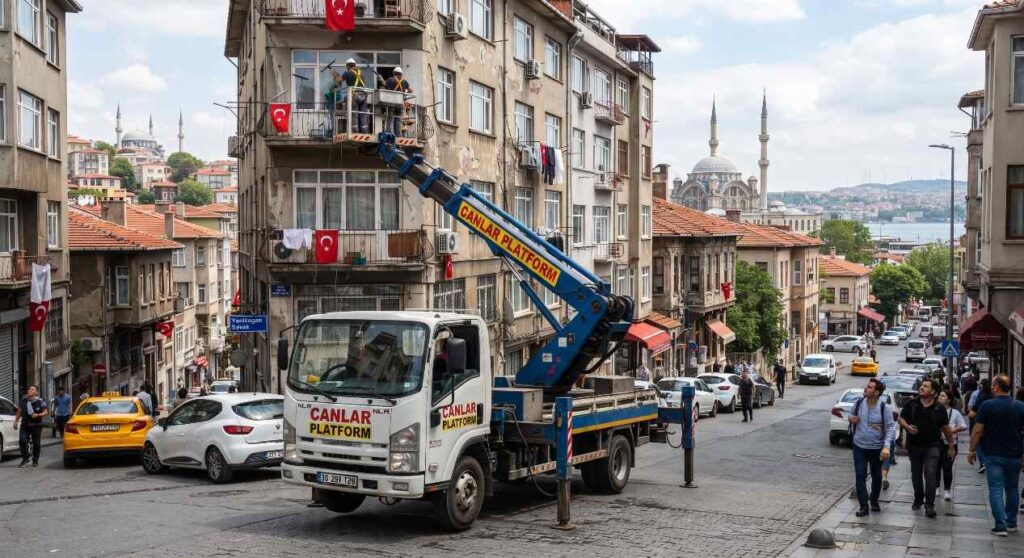 Canlar Platform personel sepeti bina cephesinde, Sepetli Vinçte Acil İndirme ve Kurtarma Planı