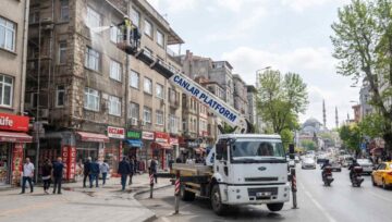 Otel Dış Cephe Bakımında Sepetli Vinç Planı
