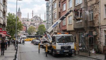 Dış Cephe Cam Değişiminde Sepetli Vinç Planı